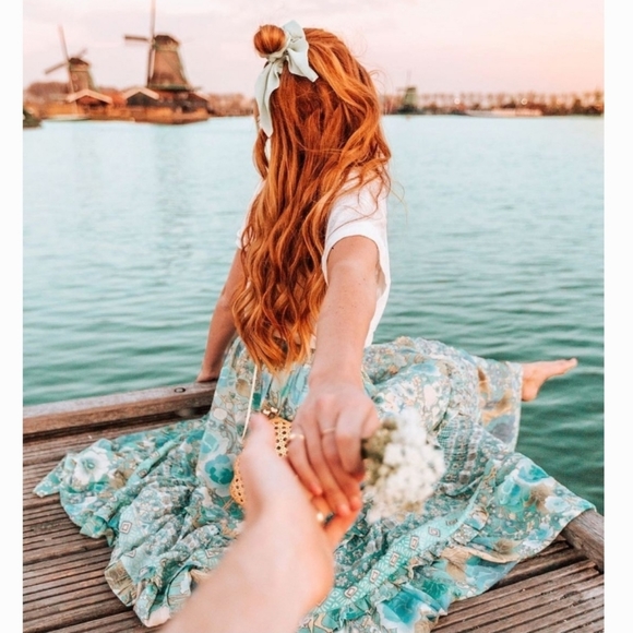 New spell designs amethyst maxi skirt turquoise FP - Picture 2 of 13